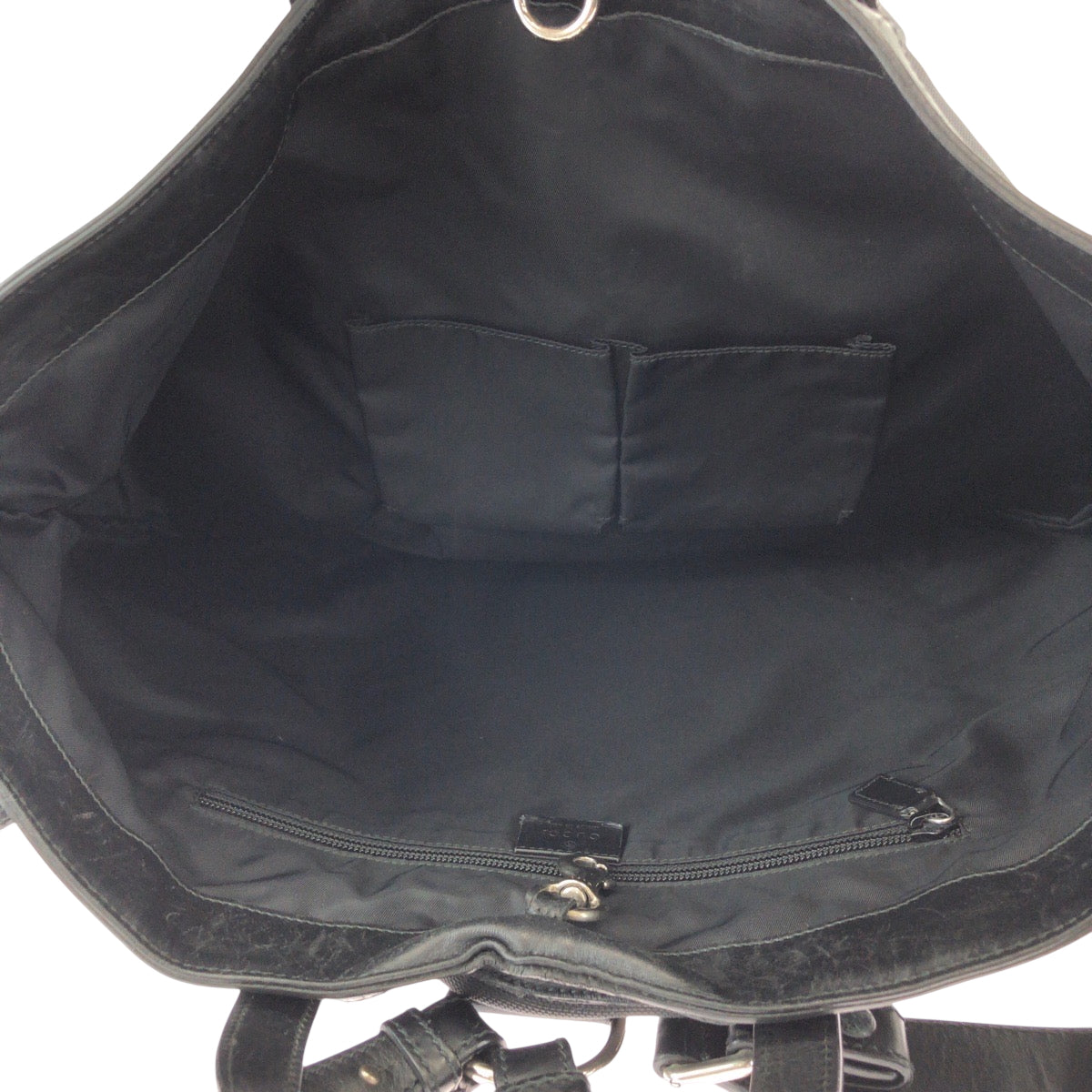 GUCCI Backpack 387105 canvas Black red green Backpack Tote Bag 2way Sherry line mens Used