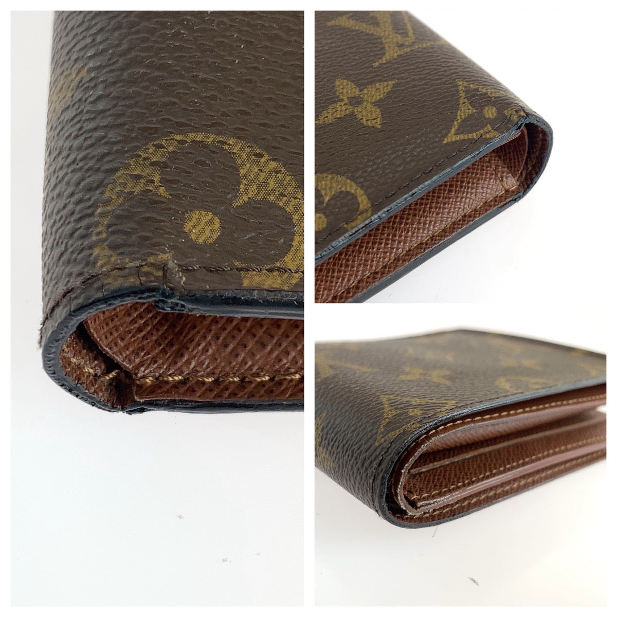 LOUIS VUITTON Bifold Wallet M61675 PVC Brown Folding wallet Compact wallet Monogram Portefeuille Marco mens Used