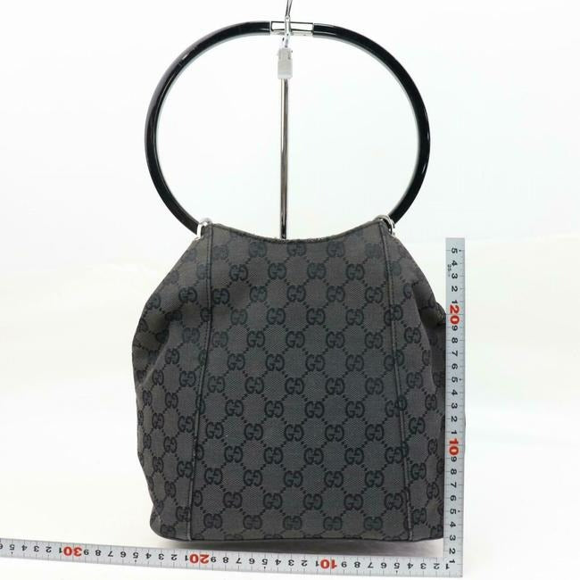 Gucci Black Guccissima Print Canvas/Leather XL Bucket Bag With Resin Handle