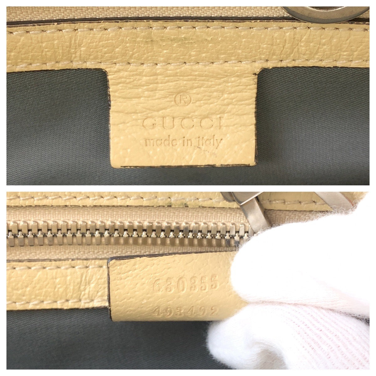 GUCCI Shoulder Bag 630355 Nylon Gray Beige SilverMetal Tote Bag Shoulder Bag 2way Off the grid Women Used