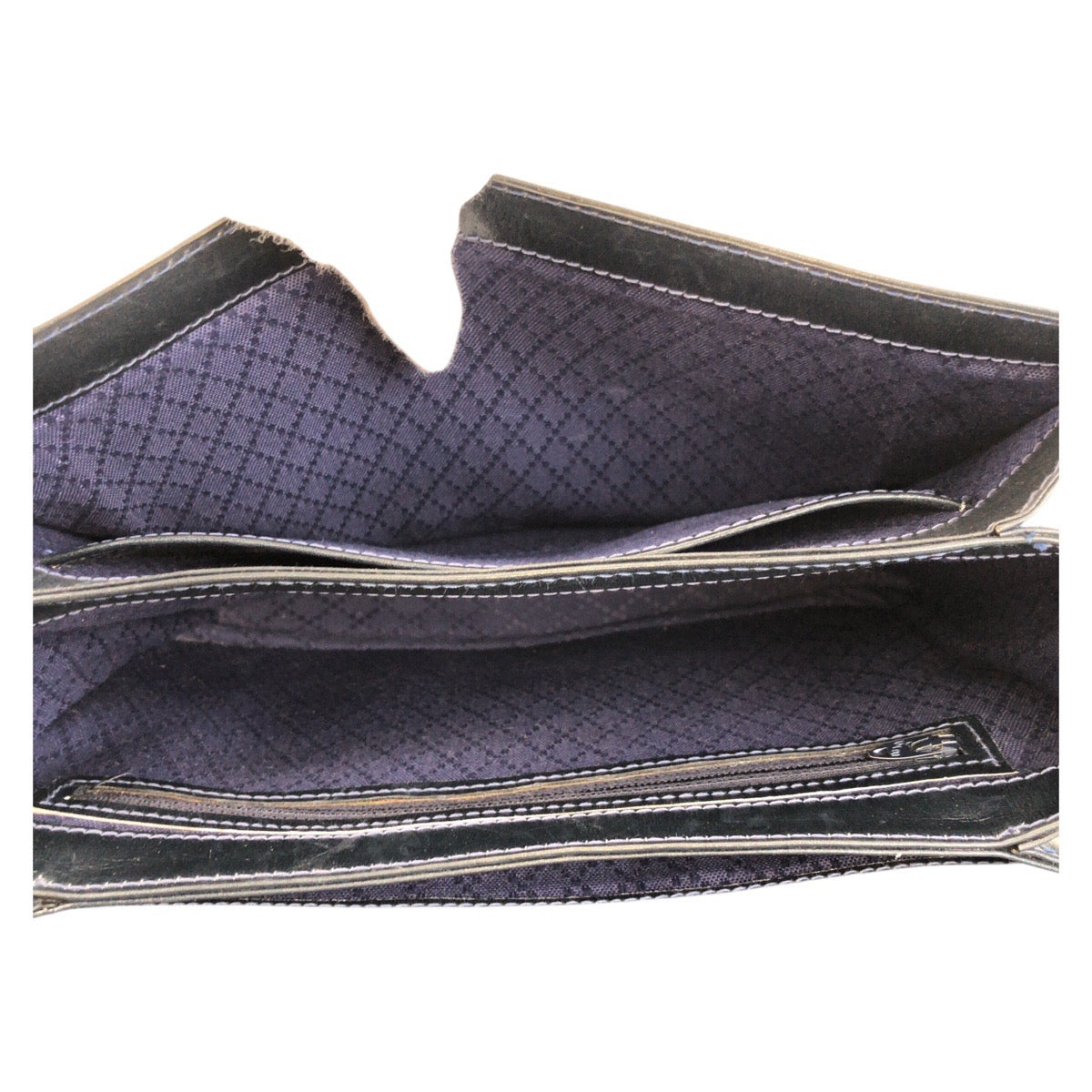 GUCCI Shoulder Bag GG Supreme canvas, leather Gray navy Sherry Line Old Gucci Women Used