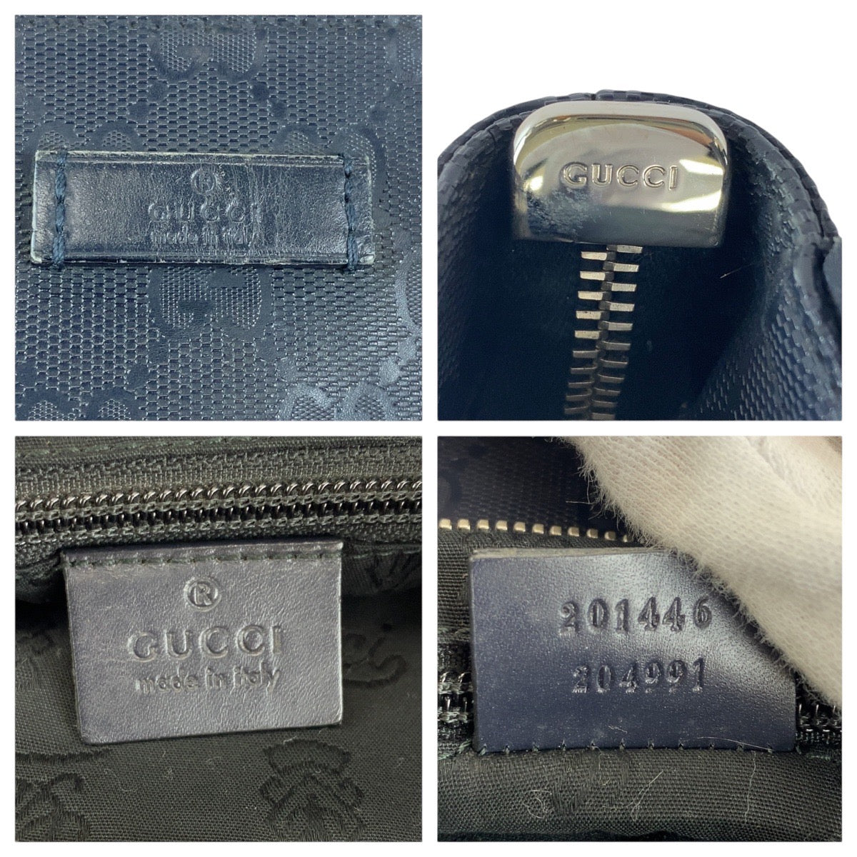 GUCCI Shoulder Bag 201446 GG canvas, leather Black SilverMetal Shoulder Bag Pochette Unisex GG implementation Women Used