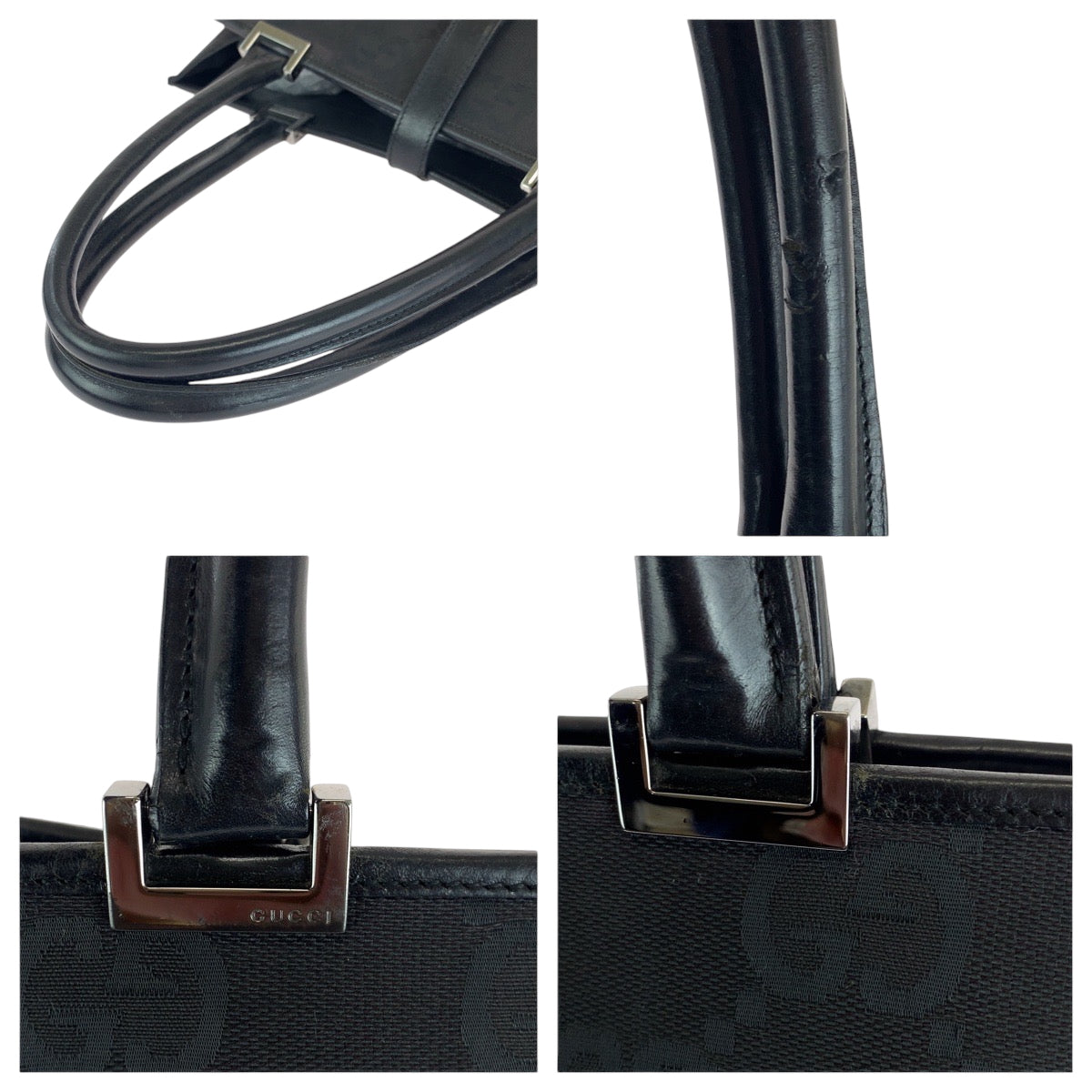 GUCCI Tote Bag 002 1064 GG canvas black Tote Bag handbag Jackie Women Used