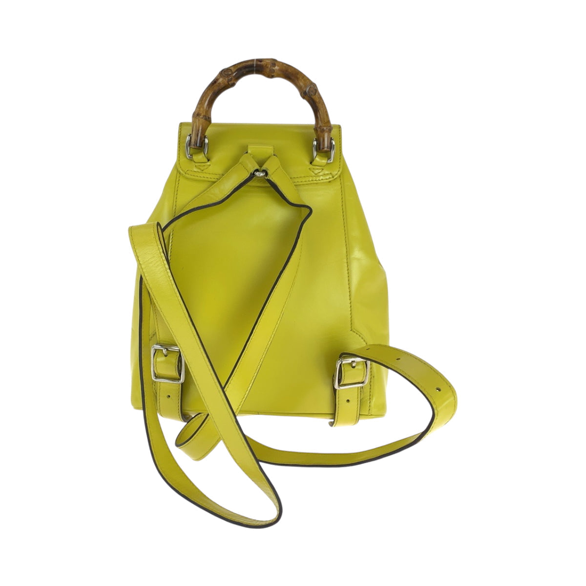 GUCCI Backpack 003 2034 0030 leather Yellow Brown SilverMetal Backpack Backpack Bamboo Women Used