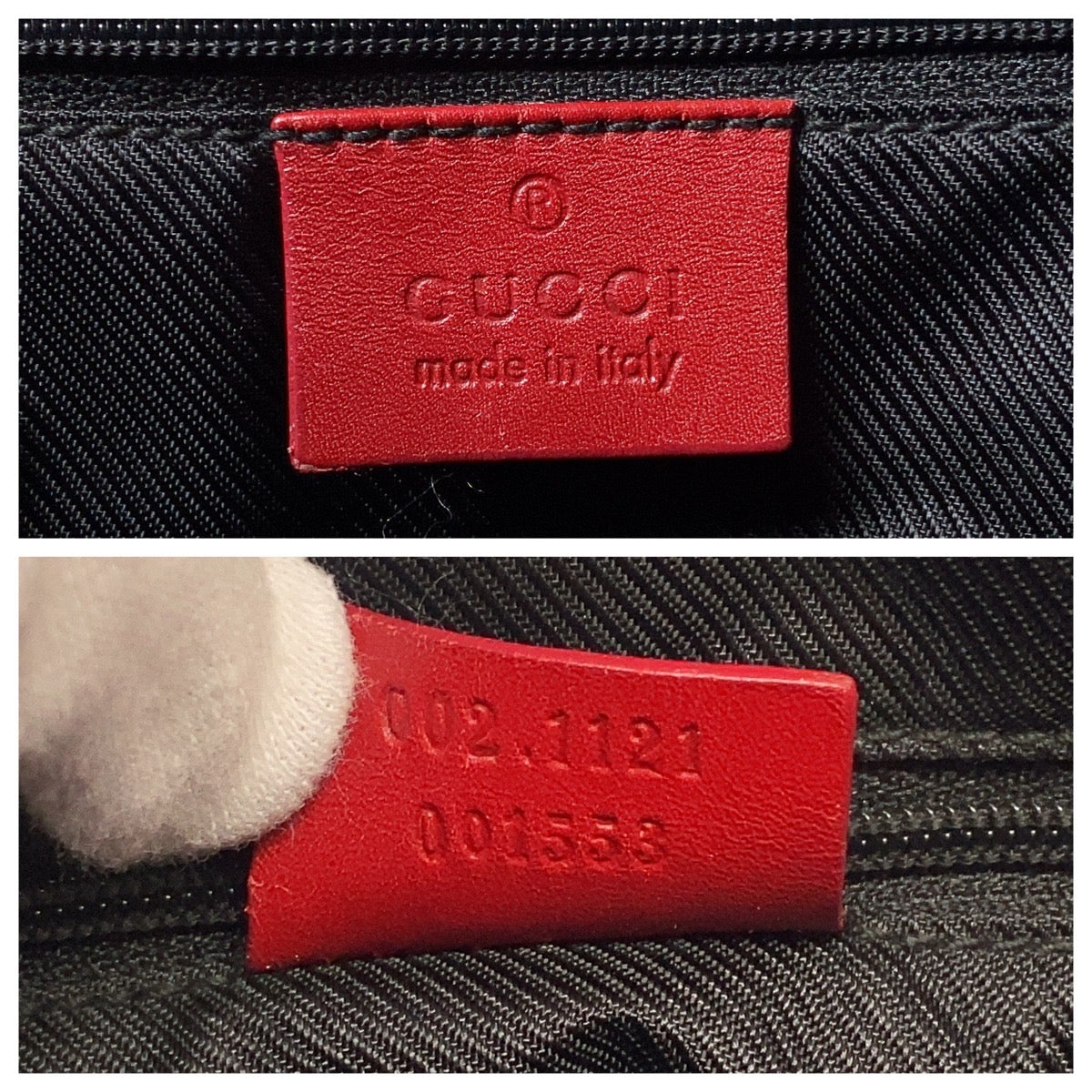GUCCI Tote Bag 002 1121 GG canvas, leather Beige red Women Used