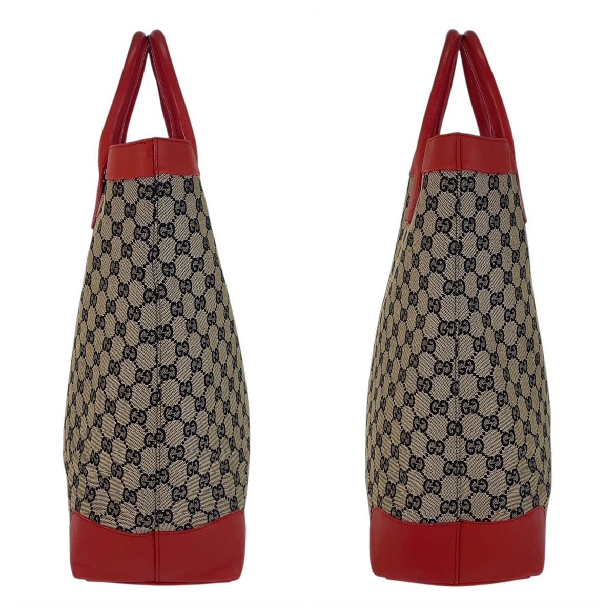 GUCCI Tote Bag 002 1121 GG canvas, leather Beige red Women Used
