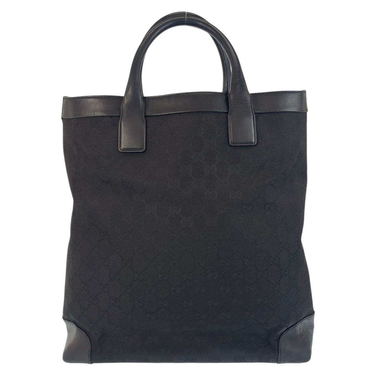 GUCCI Tote Bag 002 1121 GG canvas, leather Black black Tote Bag Women Used