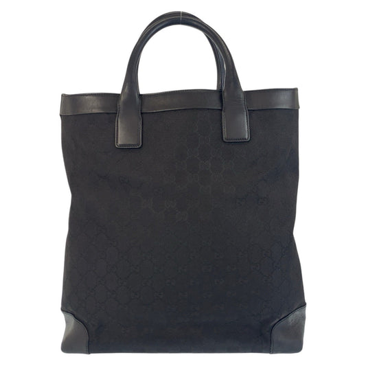 GUCCI Tote Bag 002 1121 GG canvas, leather Black black Tote Bag Women Used