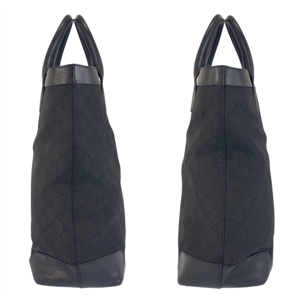 GUCCI Tote Bag 002 1121 GG canvas, leather Black black Tote Bag Women Used