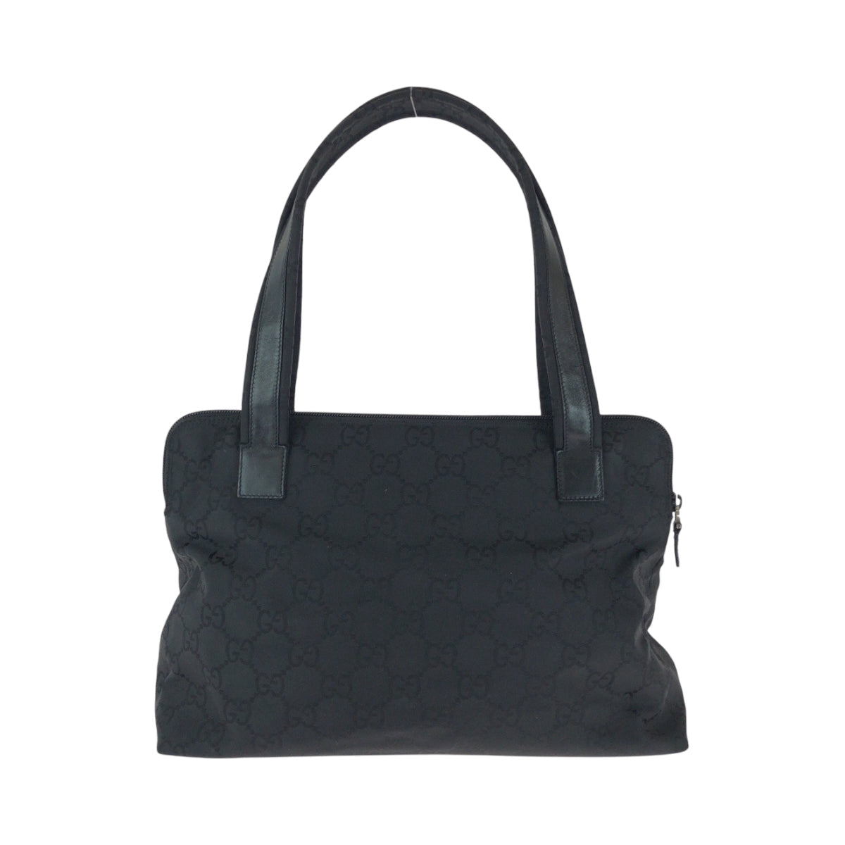 GUCCI Tote Bag 001 3705 Nylon, Leather Black Silver Metal Tote Bag Handbag Shoulder Bag Women Used