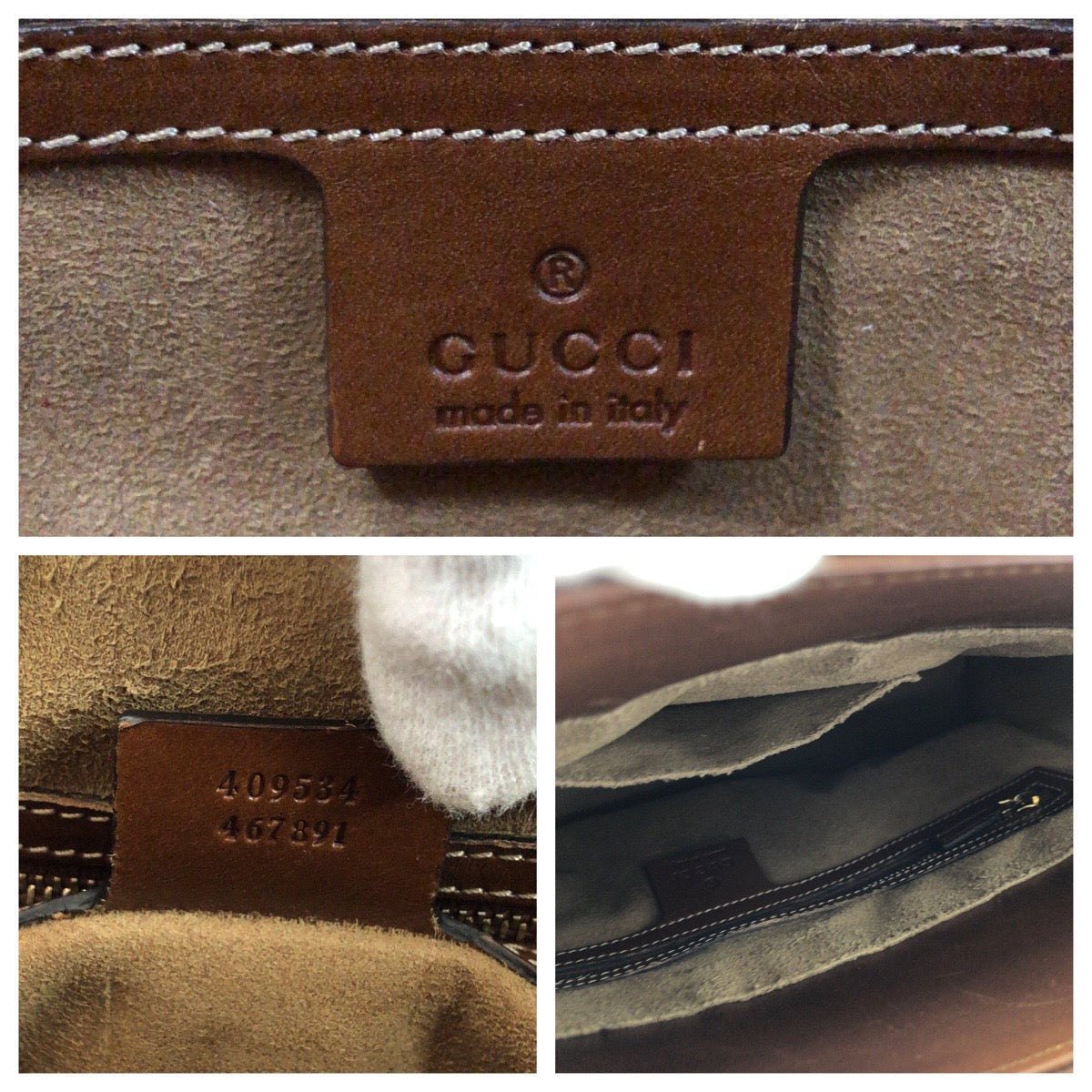 GUCCI Tote Bag 409534 GG Supreme Canvas Brown Gold Metal Tote Bag handbag Women Used