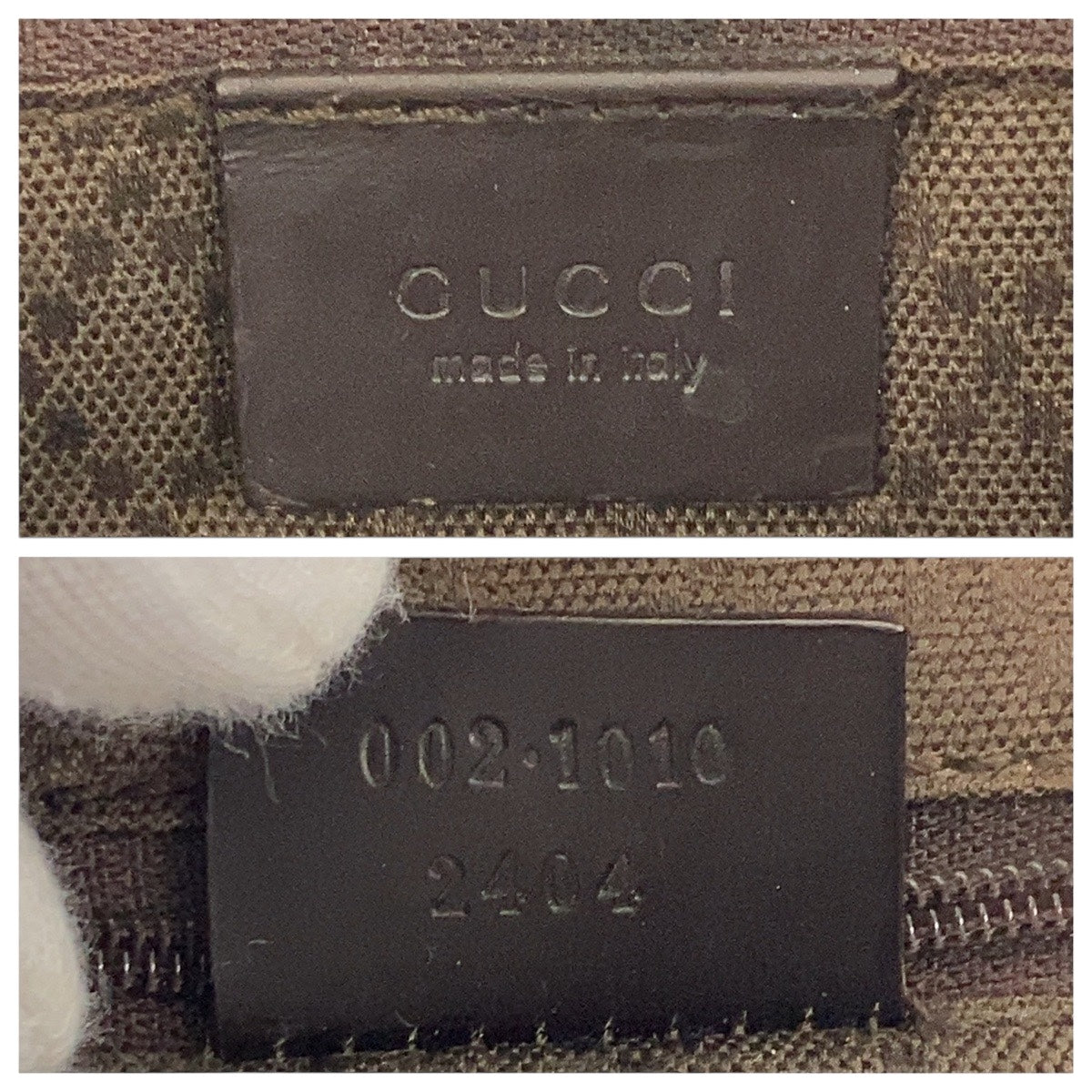 GUCCI Tote Bag 002 1010 GG canvas Brown Black SilverMetal Tote Bag handbag Bamboo Women Used