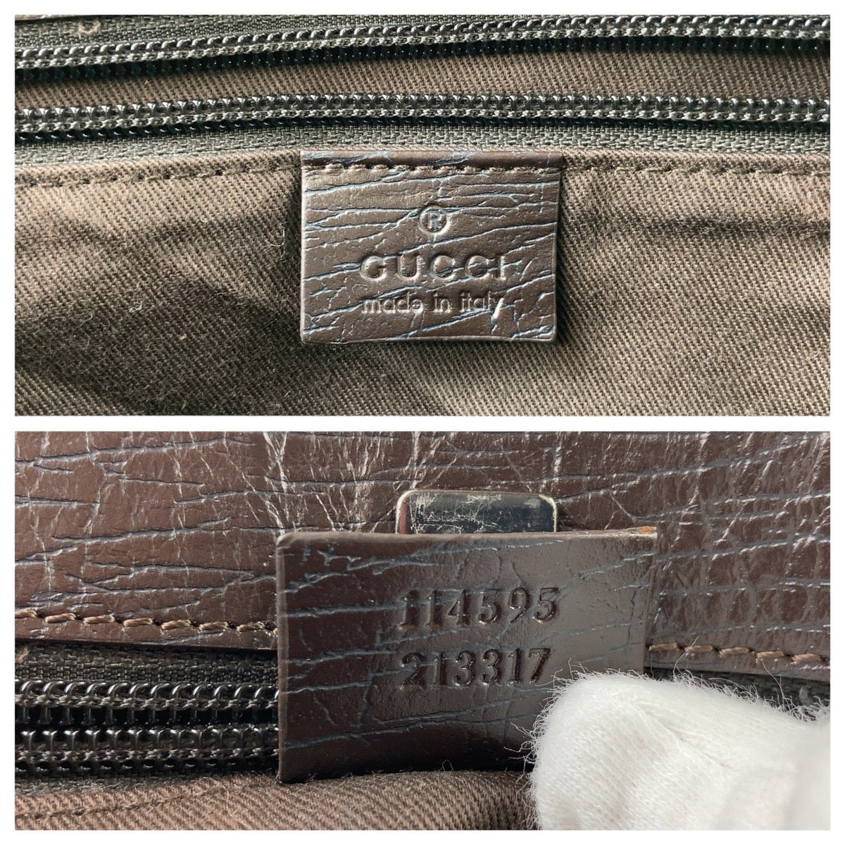GUCCI Tote Bag 114595 GG Supreme canvas, leather Brown Gray SilverMetal Tote Bag Shoulder Bag Women Used
