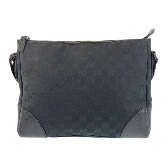 GUCCI Shoulder Bag 114273 GG canvas, leather Black black Shoulder Bag Messenger bag Women Used