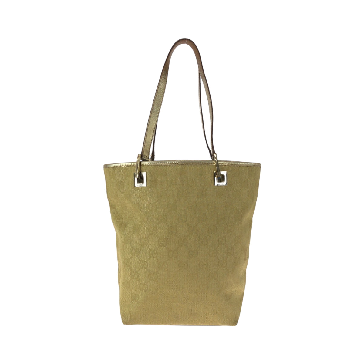 GUCCI Tote Bag 002 1099 GG canvas Gold Metal Tote Bag handbag Women Used