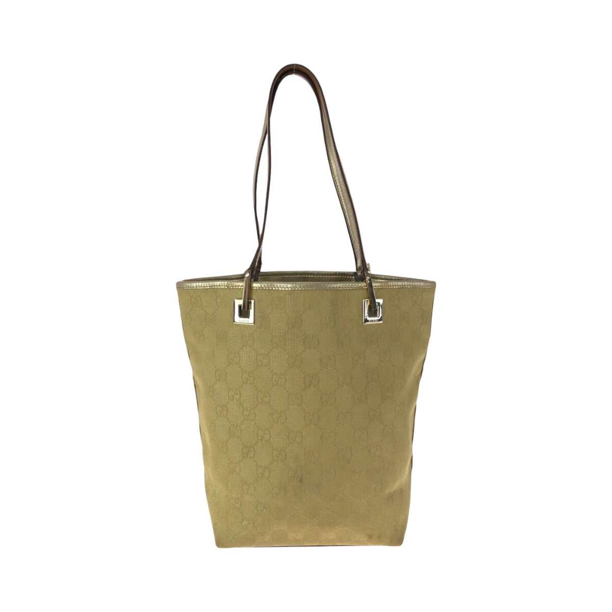 GUCCI Tote Bag 002 1099 GG canvas Gold Metal Tote Bag handbag Women Used
