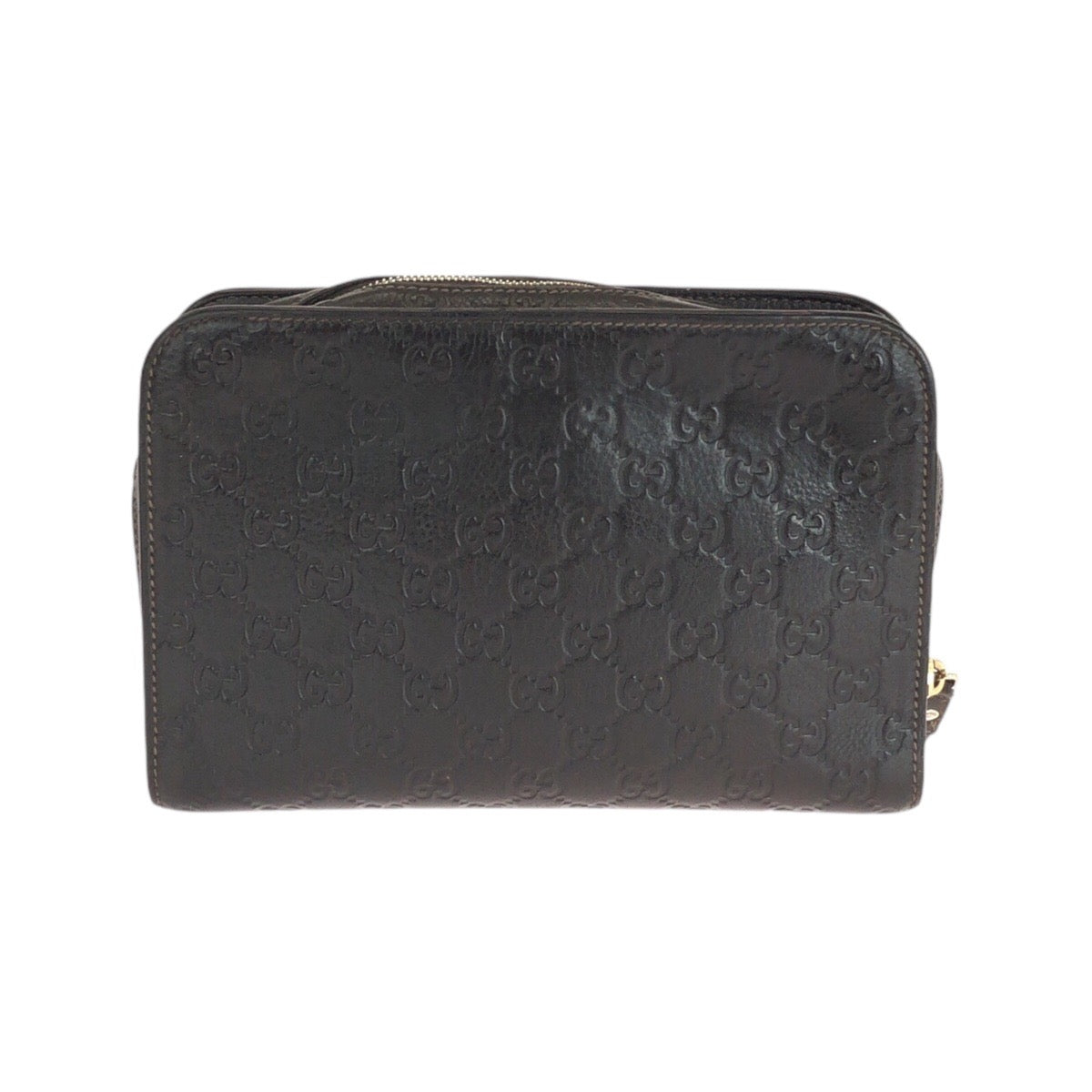 GUCCI Clutch bag 201755 leather Brown Gold Metal Clutch bag business bag Guccisima mens Used
