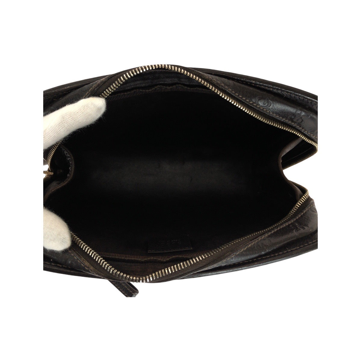 GUCCI Clutch bag 201755 leather Brown Gold Metal Clutch bag business bag Guccisima mens Used