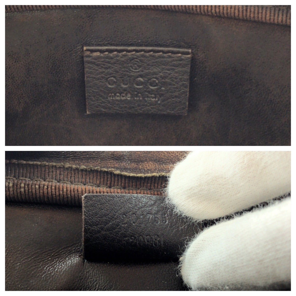 GUCCI Clutch bag 201755 leather Brown Gold Metal Clutch bag business bag Guccisima mens Used
