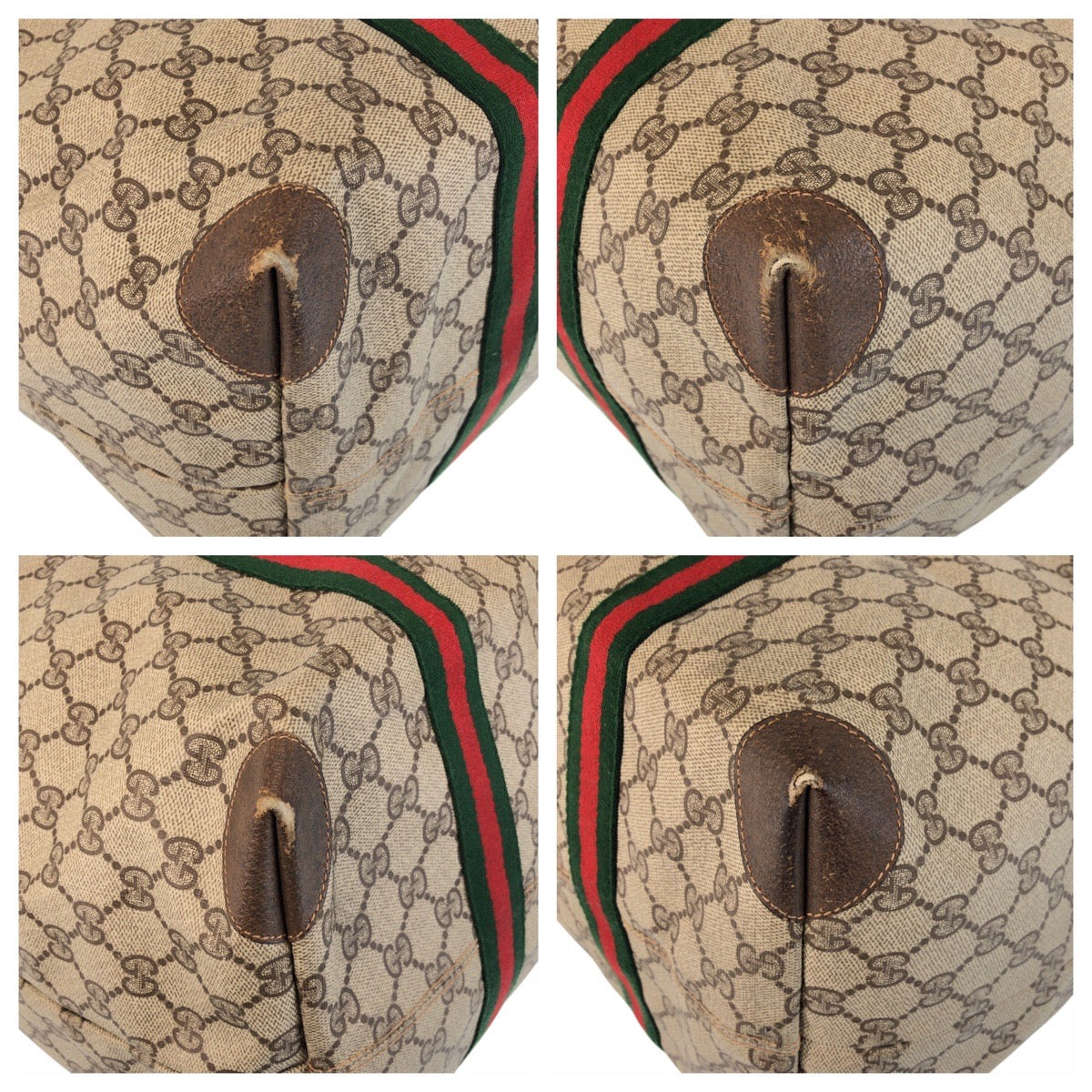 GUCCI Tote Bag 89 19 012 GG Supreme Canvas Beige brown Tote Bag Boston Duffel bag Sherry Line Old Gucci Women Used