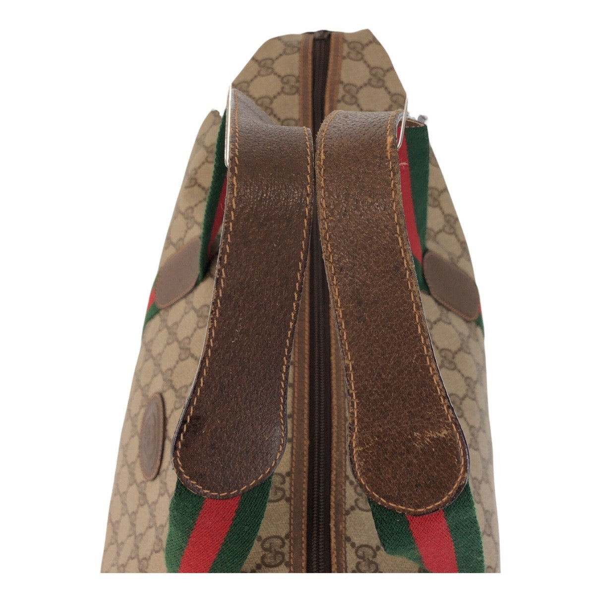 GUCCI Tote Bag 89 19 012 GG Supreme Canvas Beige brown Tote Bag Boston Duffel bag Sherry Line Old Gucci Women Used