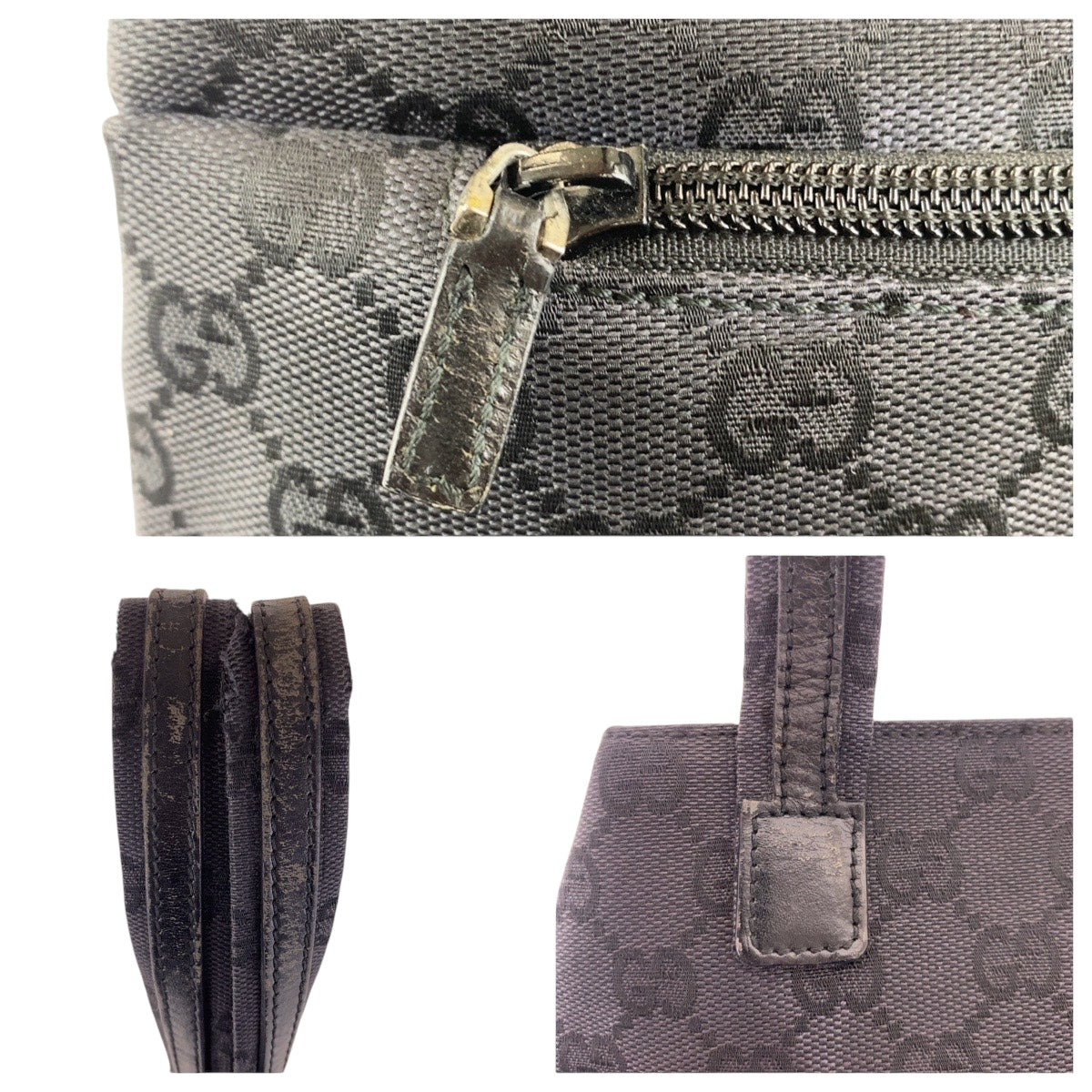 GUCCI Shoulder Bag 002 1075 GG canvas black