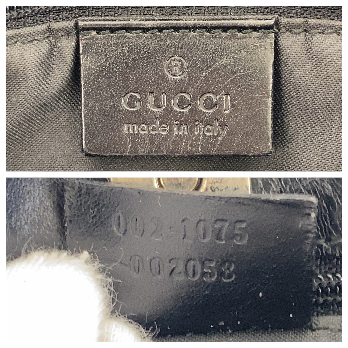 GUCCI Shoulder Bag 002 1075 GG canvas black