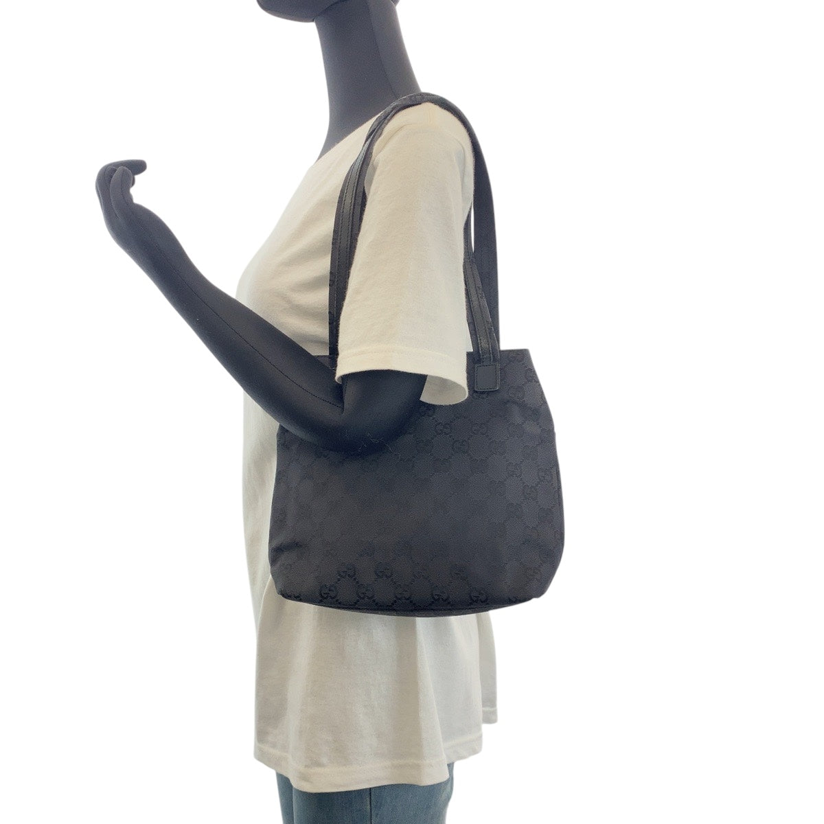 GUCCI Shoulder Bag 002 1075 GG canvas black