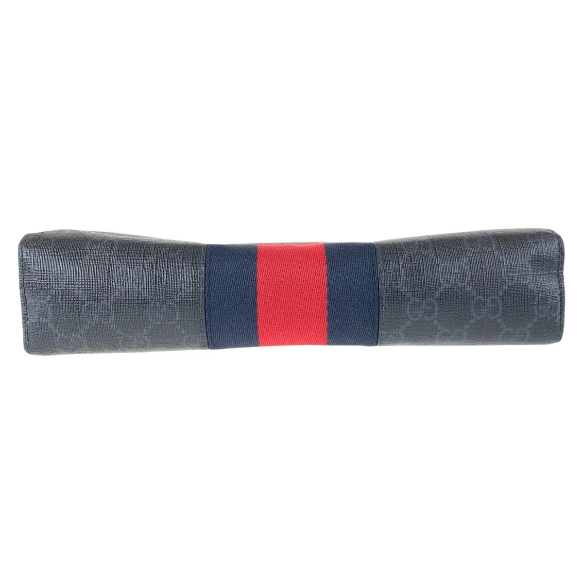 GUCCI Clutch bag 475316 GG canvas, leather Black Red SilverMetal Clutch bag business bag unisex Sherry line Women Used