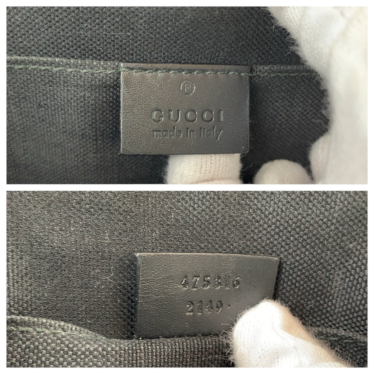 GUCCI Clutch bag 475316 GG canvas, leather Black Red SilverMetal Clutch bag business bag unisex Sherry line Women Used