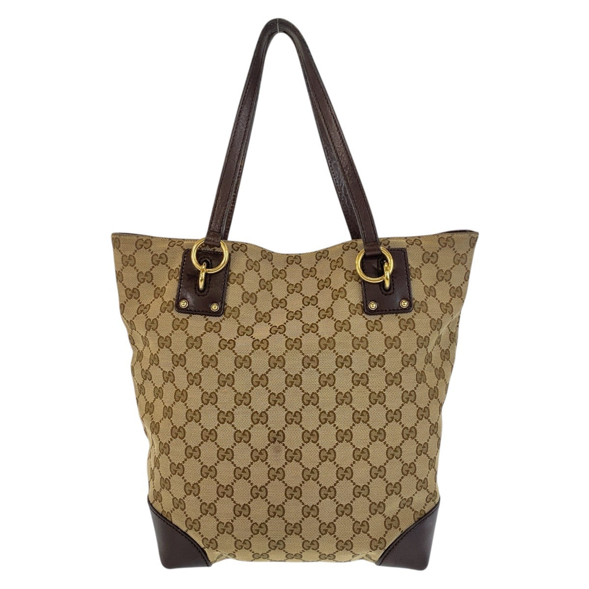 GUCCI Tote Bag 247237 GG canvas, leather Beige Brown Gold Metal Tote Bag Shoulder Bag Women Used