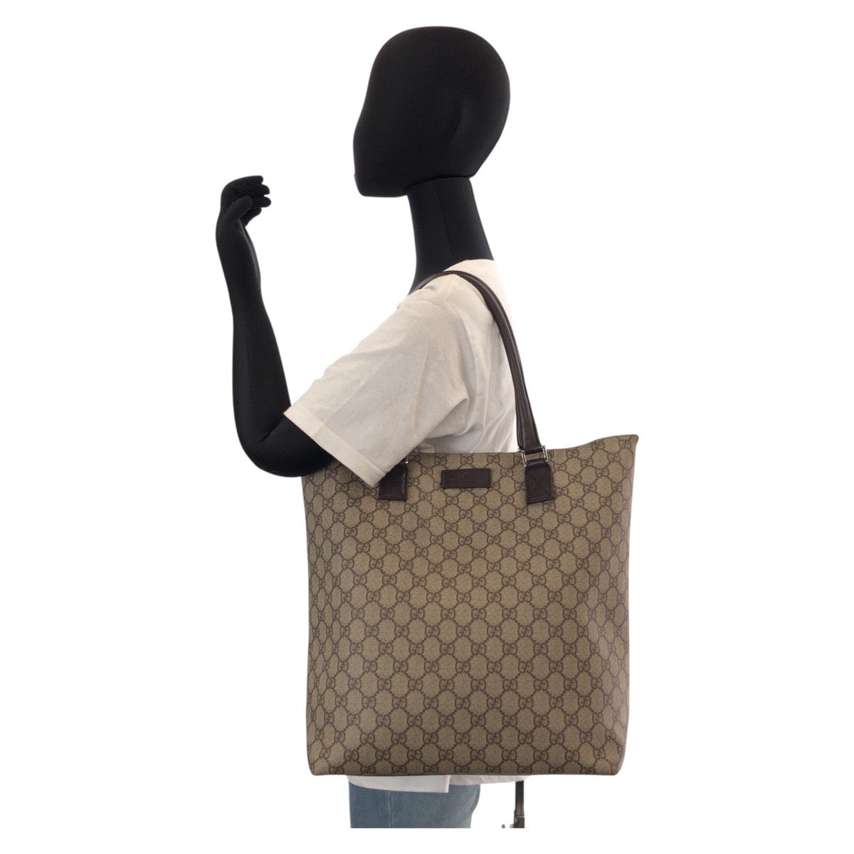 GUCCI Tote Bag 131220 GG Supreme canvas, leather Beige brown Tote Bag Shoulder Bag Women Used