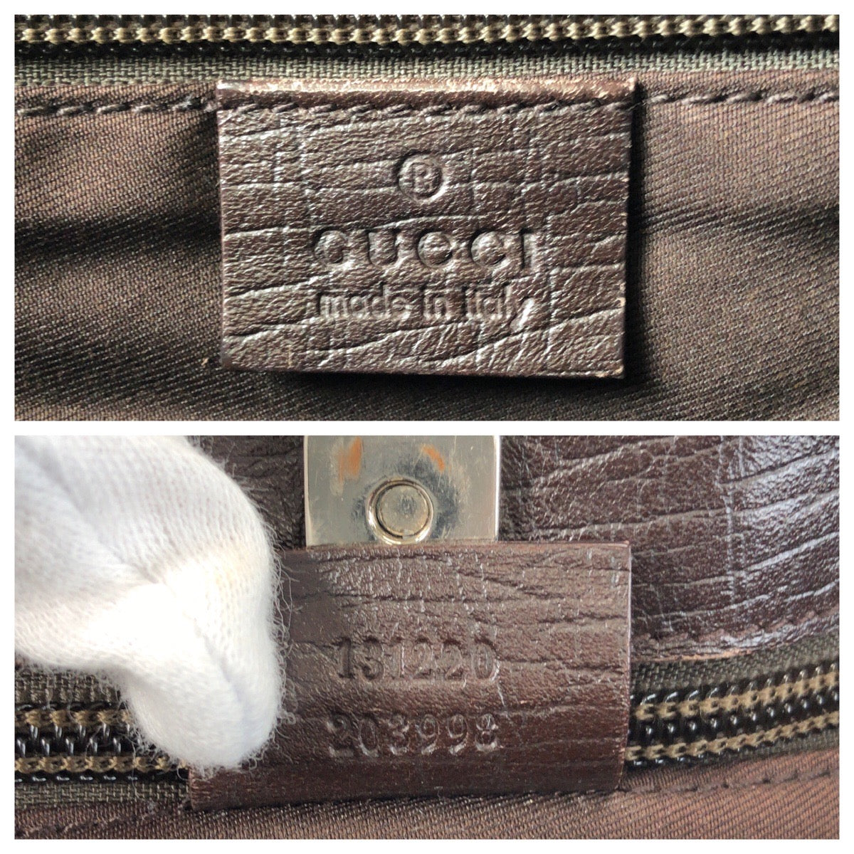 GUCCI Tote Bag 131220 GG Supreme canvas, leather Beige brown Tote Bag Shoulder Bag Women Used