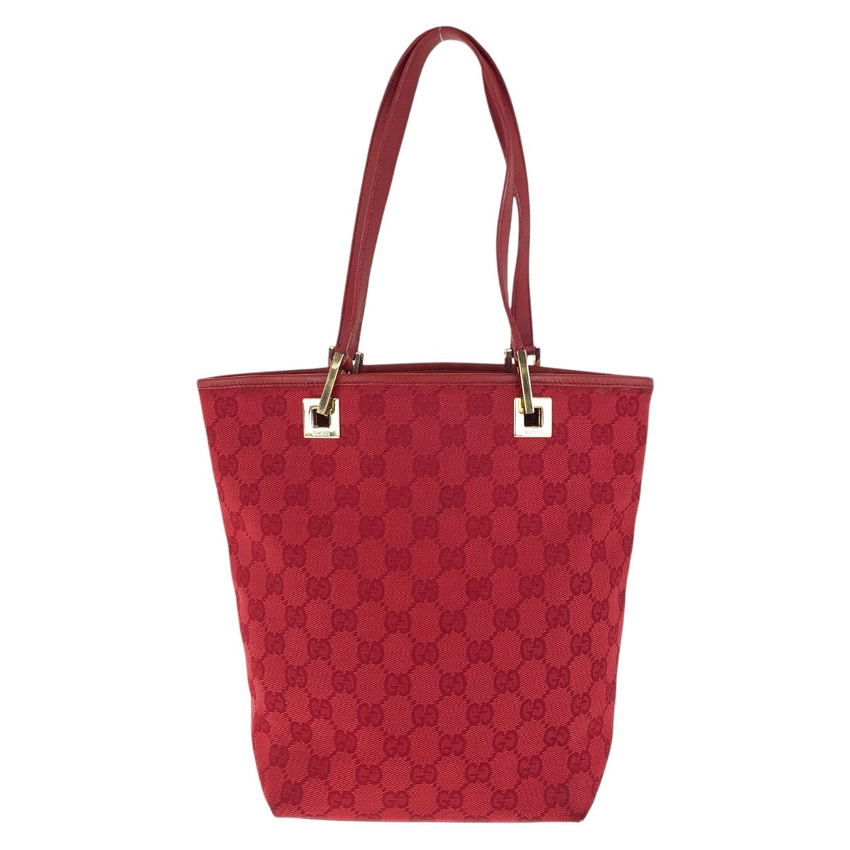 GUCCI Tote Bag 002 1099 GG canvas, leather Red Gold Metal Tote Bag Shoulder Bag Women Used