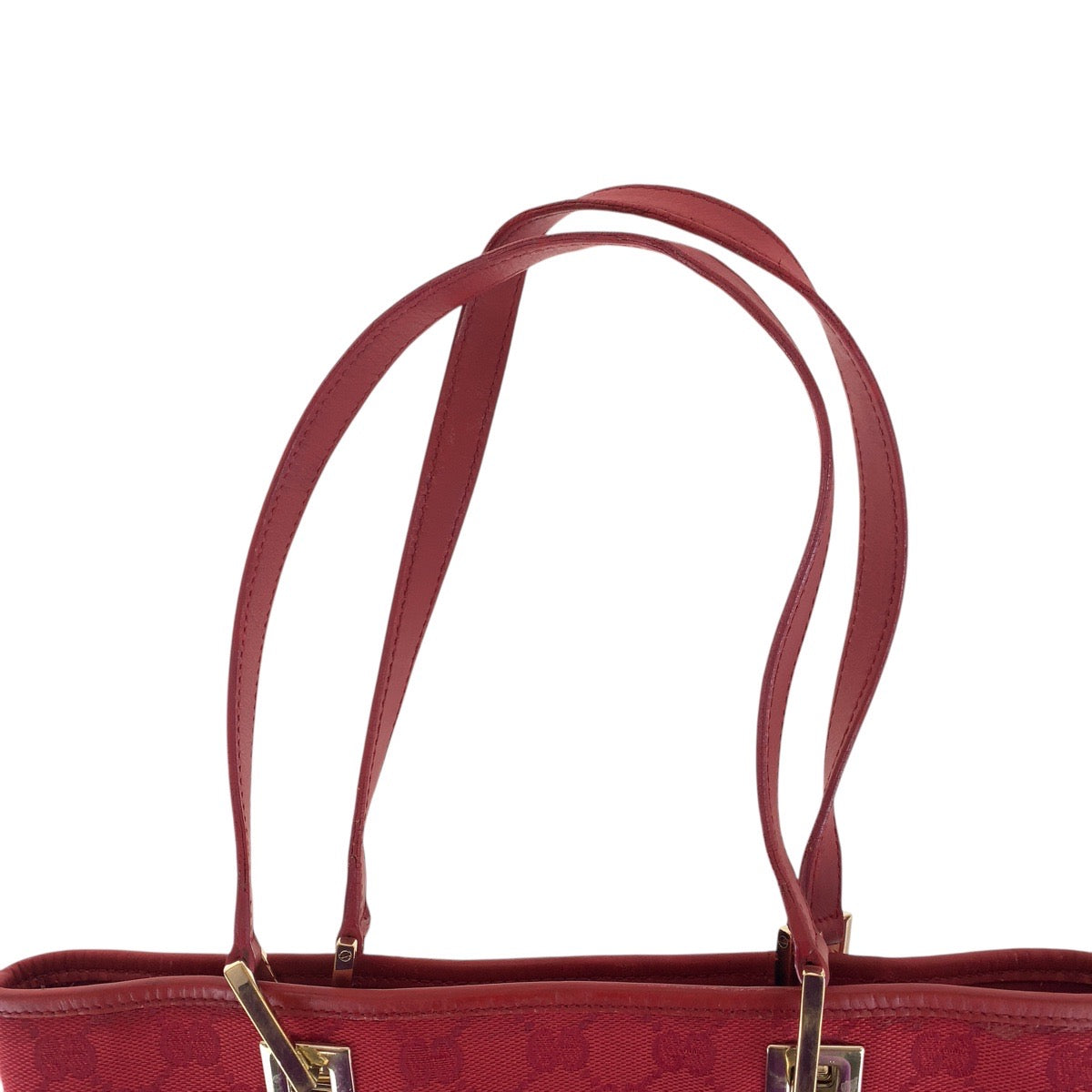 GUCCI Tote Bag 002 1099 GG canvas, leather Red Gold Metal Tote Bag Shoulder Bag Women Used
