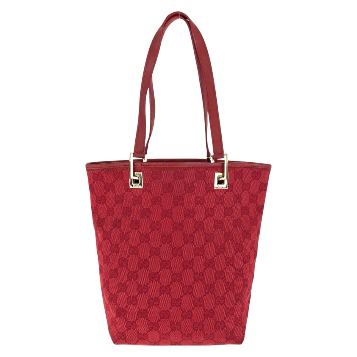 GUCCI Tote Bag 002 1099 GG canvas, leather Red Gold Metal Tote Bag Shoulder Bag Women Used