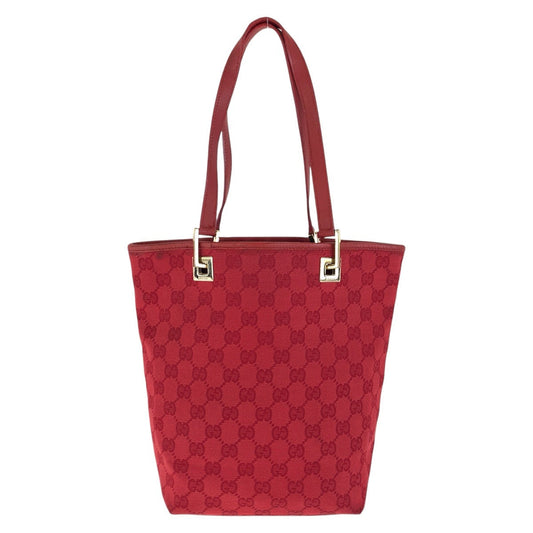 GUCCI Tote Bag 002 1099 GG canvas, leather Red Gold Metal Tote Bag Shoulder Bag Women Used