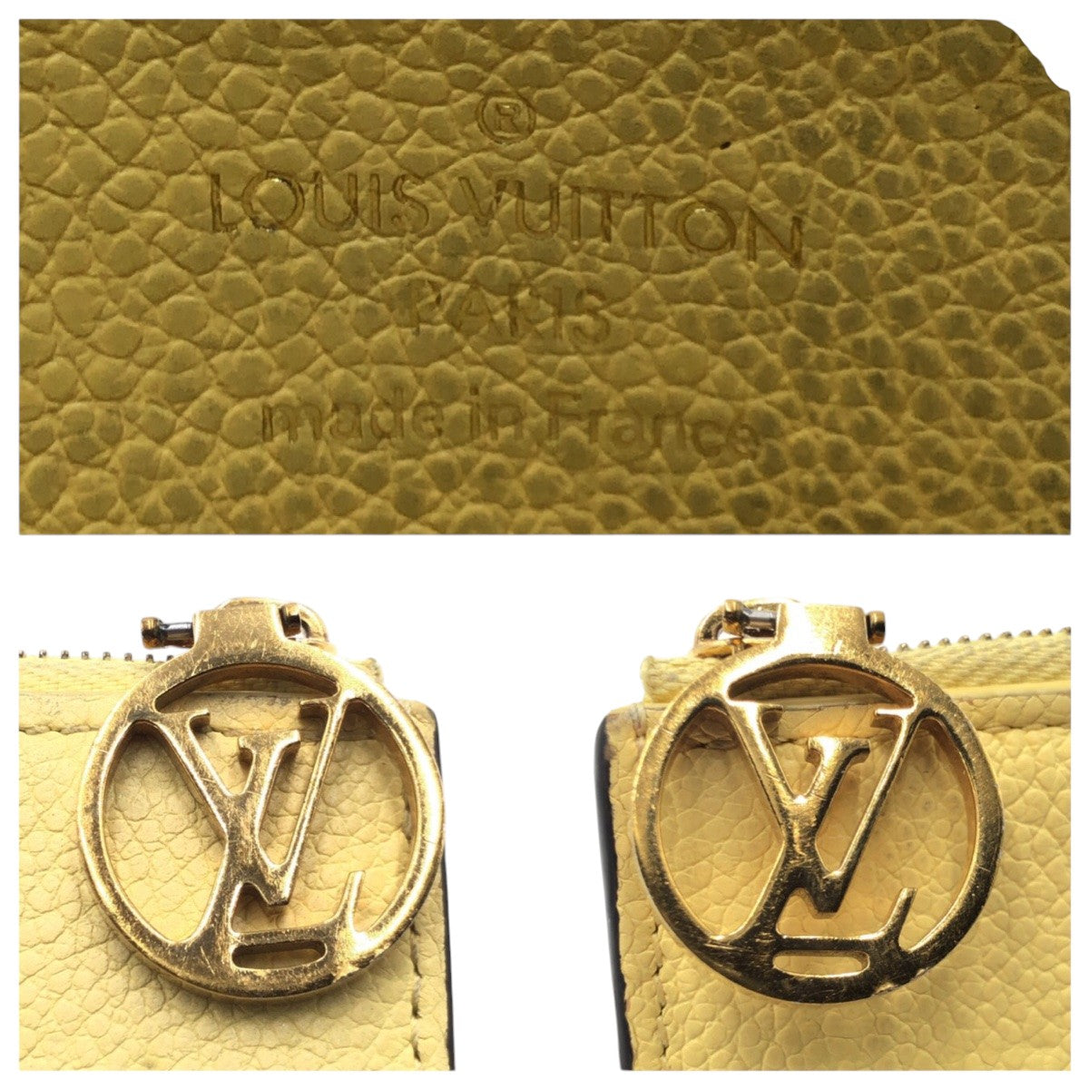 LOUIS VUITTON Coin case M82044 leather yellow Monogram Porte Carte Romy Jaune