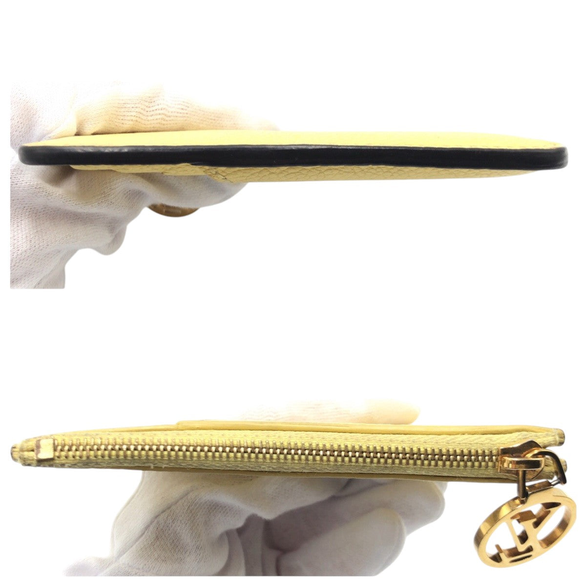 LOUIS VUITTON Coin case M82044 leather yellow Monogram Porte Carte Romy Jaune