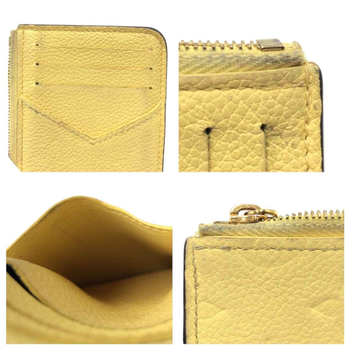 LOUIS VUITTON Coin case M82044 leather yellow Monogram Porte Carte Romy Jaune