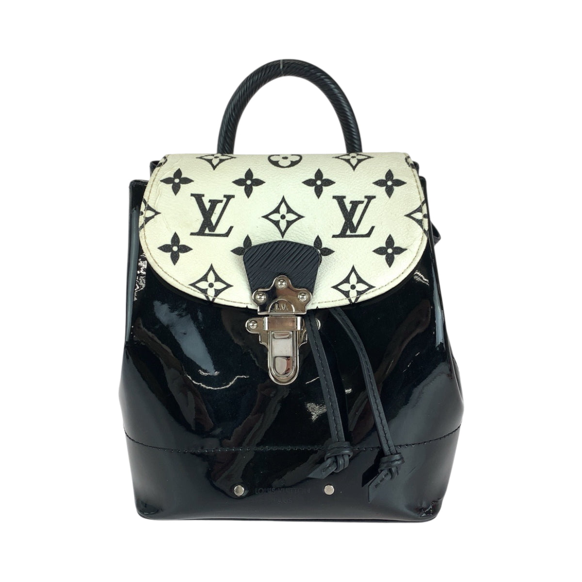 LOUIS VUITTON Backpack M53637 Vernis Black White Backpack Backpack Vernis Monogram Hot Springs Women Used