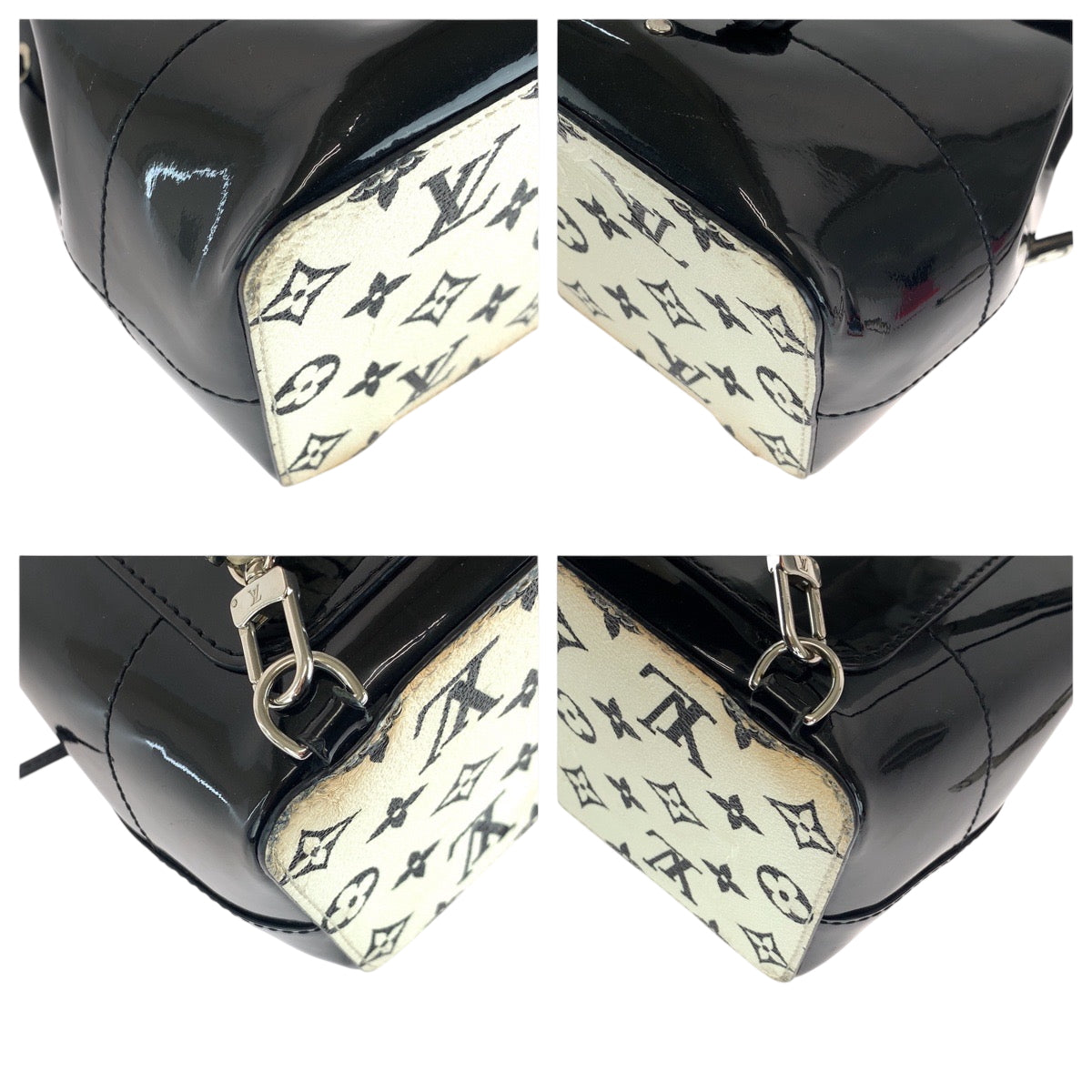 LOUIS VUITTON Backpack M53637 Vernis Black White Backpack Backpack Vernis Monogram Hot Springs Women Used