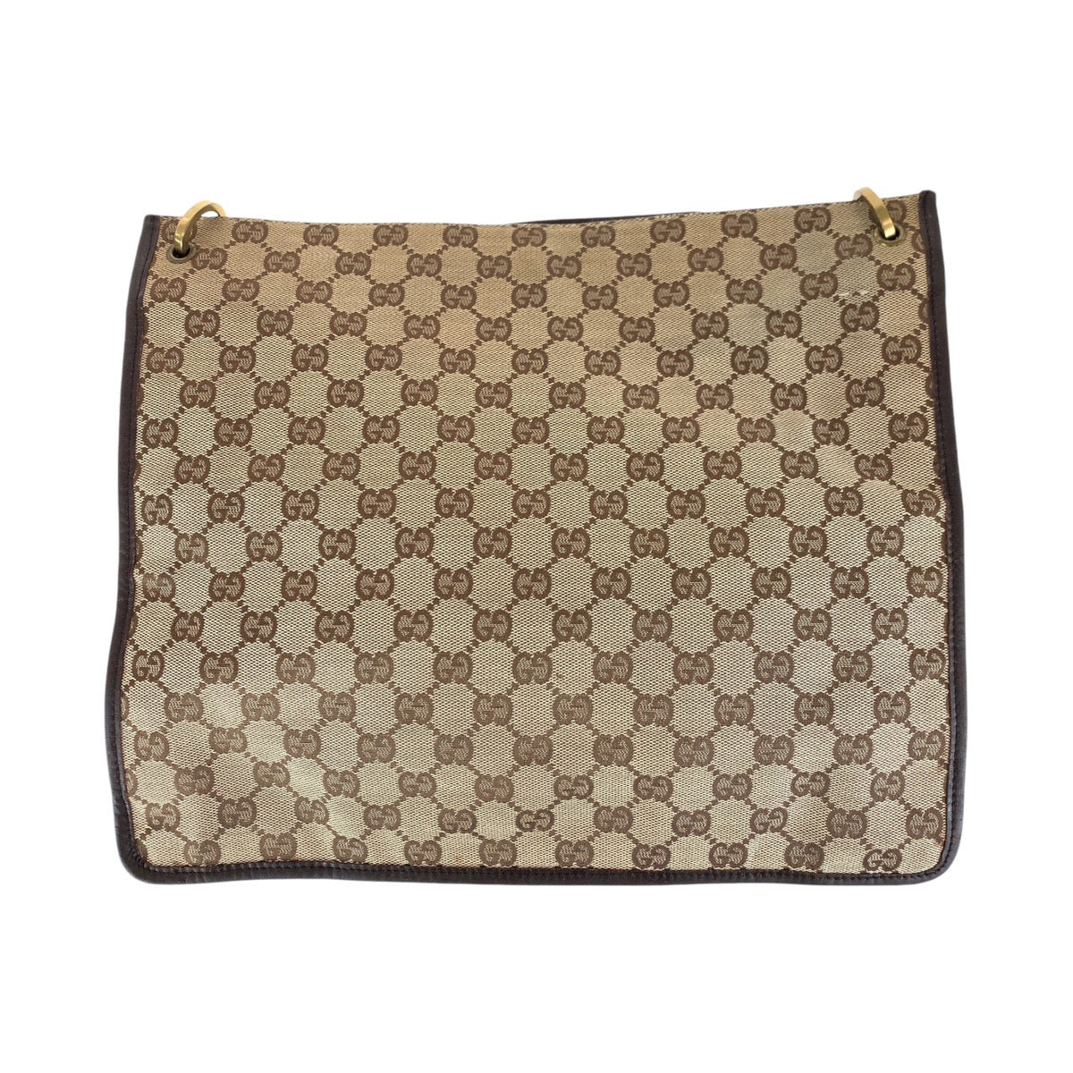 GUCCI Shoulder Bag 90656 GG canvas Brown Gold Metal Women Used