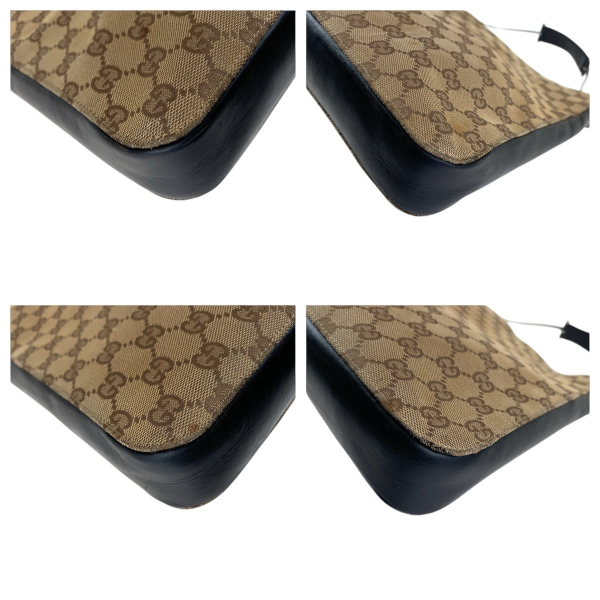 GUCCI Shoulder Bag 001 3181 GG canvas, leather Brown Silver Metal Women Used