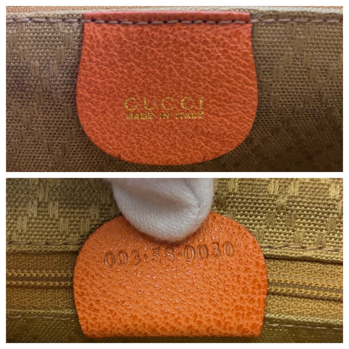 GUCCI Backpack 003 58 0030 Suede Orange GoldMetal Backpack Backpack Bamboo Women Used