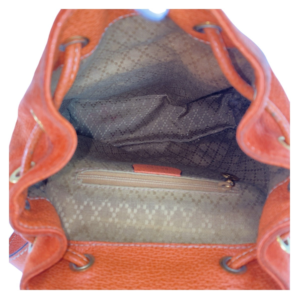 GUCCI Backpack 003 58 0030 Suede Orange GoldMetal Backpack Backpack Bamboo Women Used