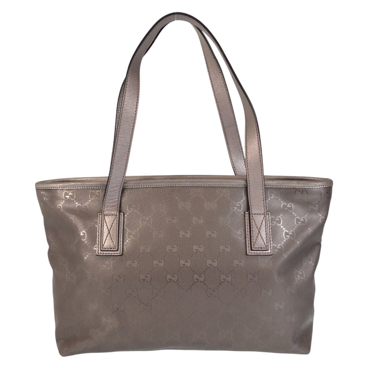 GUCCI Tote Bag 211138 PVC, Leather gray Tote Bag Shoulder Bag GG implementation Women Used