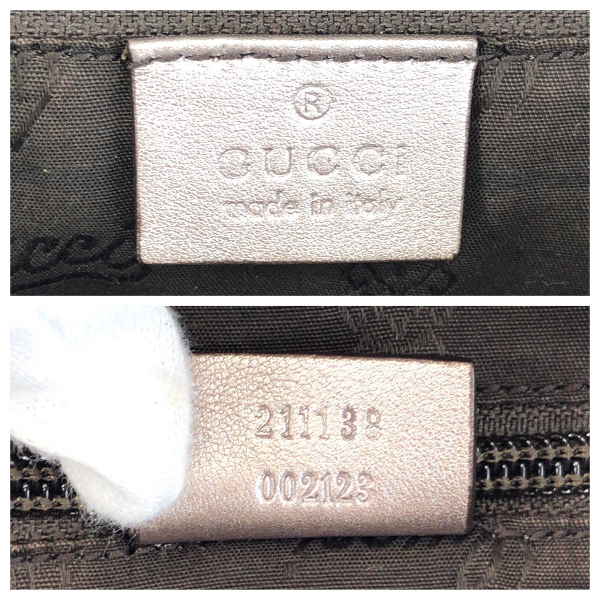 GUCCI Tote Bag 211138 PVC, Leather gray Tote Bag Shoulder Bag GG implementation Women Used