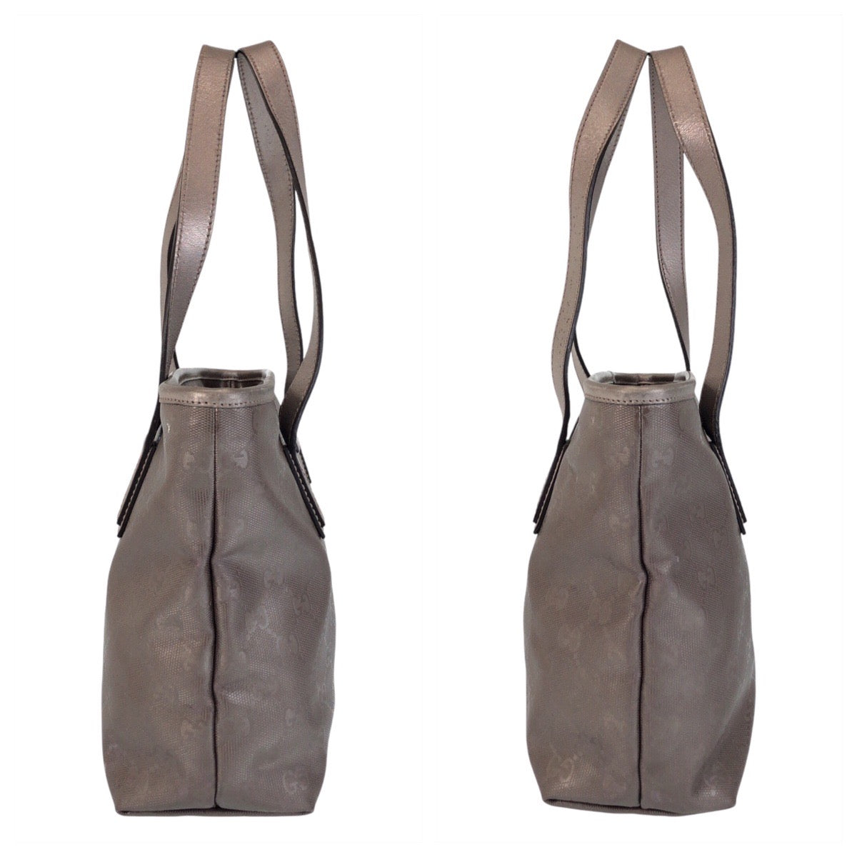 GUCCI Tote Bag 211138 PVC, Leather gray Tote Bag Shoulder Bag GG implementation Women Used
