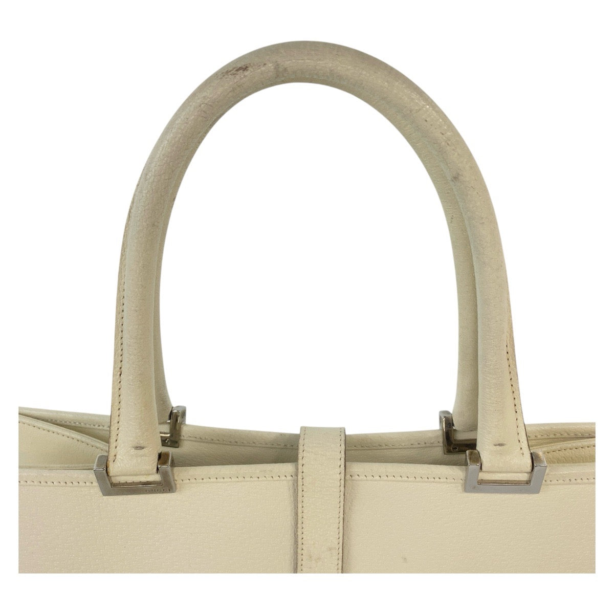 GUCCI Tote Bag 002 1064 leather White Ivory SilverMetal Tote Bag Shoulder Bag Jackie Women Used